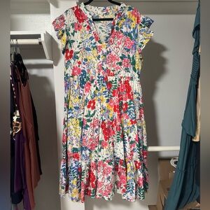 Entro Vibrant Floral Midi Dress